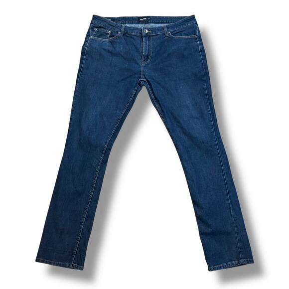 Frank + Oak Jeans Mens Dylan Slim Dark Wash Stretch Denim Size 36/34 Measures 38 - Picture 1 of 6